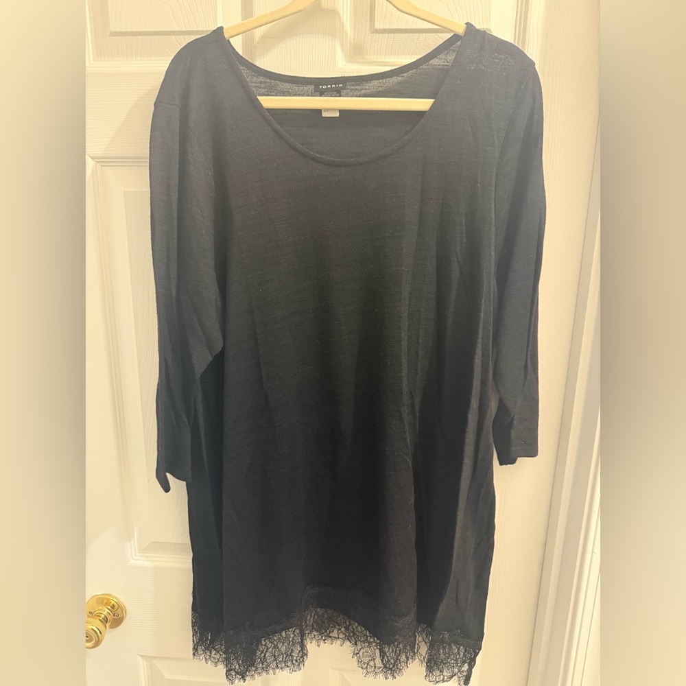 Torrid Black 3/4 sleeve top